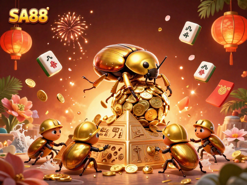 Join the adventure at SA88, where golden beetles symbolize treasure and excitement in the casino!