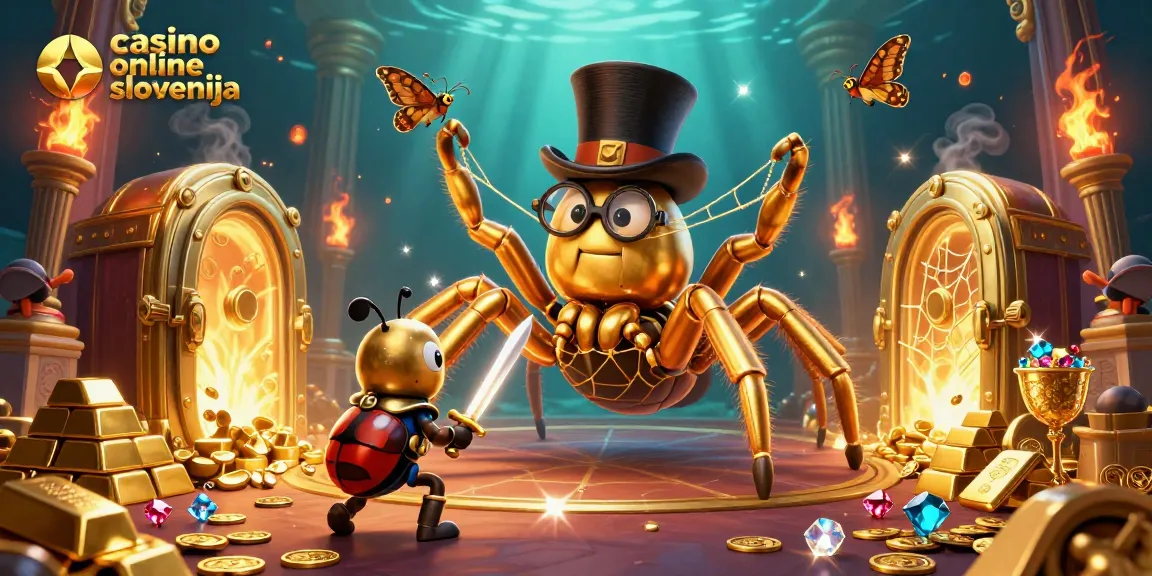V igri casino online Slovenija se odvija čarobna scena s tarantelom in vitezom.