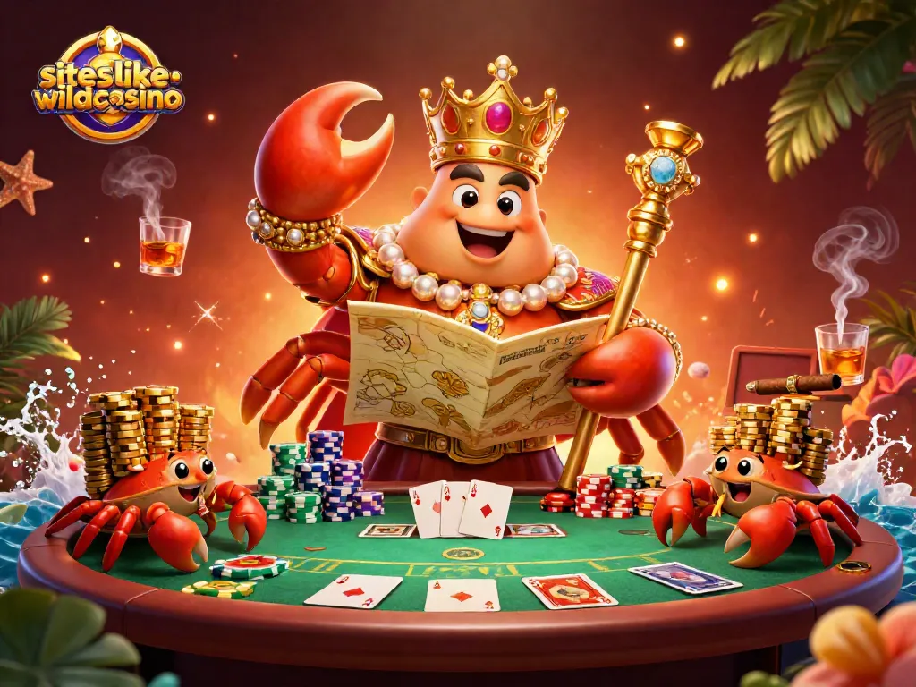 Explore exciting gameplay at siteslikewildcasino featuring golden crab emperor with poker elements.