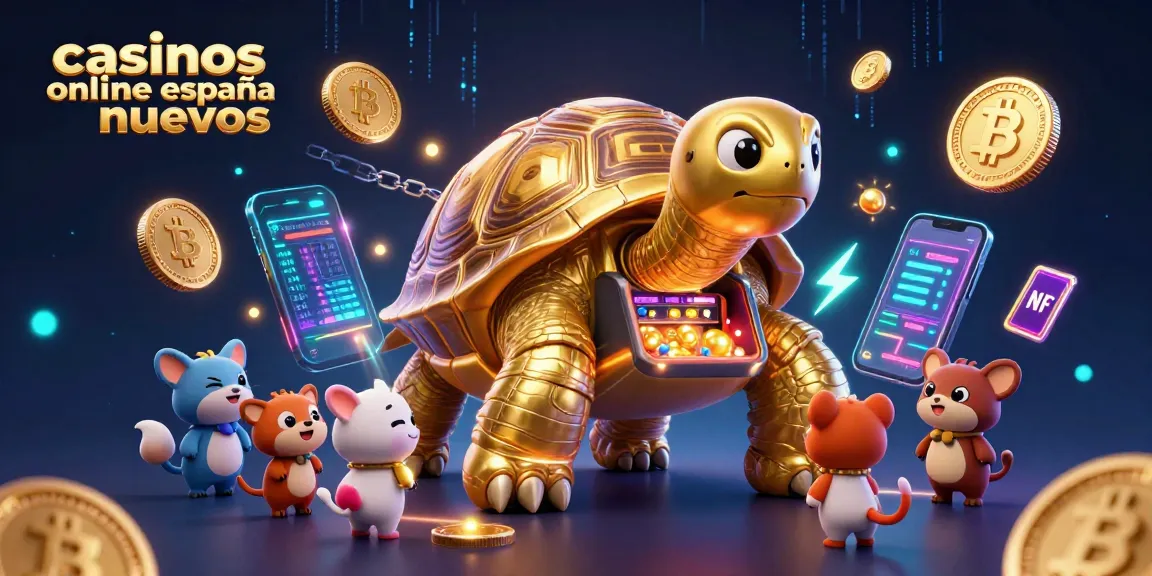 Explora los casinos online España nuevos con esta vibrante ilustración 3D llena de acción y dinamismo.