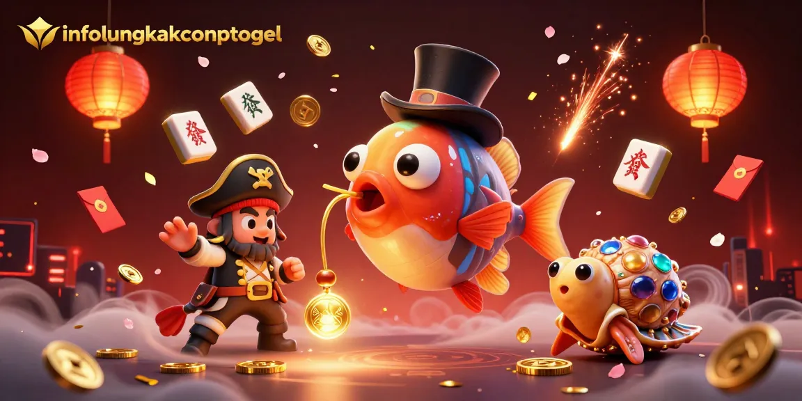 Engage with infolengkapcongtogel as the anglerfish attracts golden coins in this vibrant casino illustration.