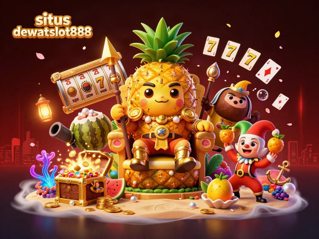Jelajahi situs dewataslot888 dengan ilustrasi kasino yang penuh warna dan elemen menarik.