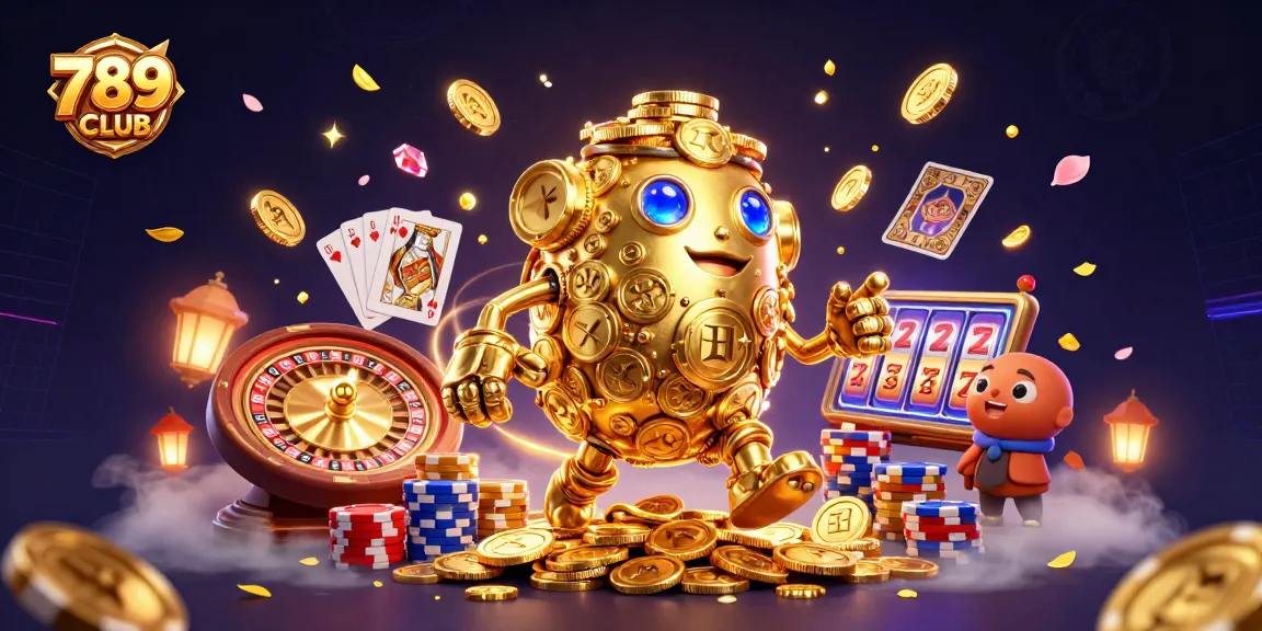 Experience the thrilling excitement of 789CLUB in this vibrant 3D casino illustration.