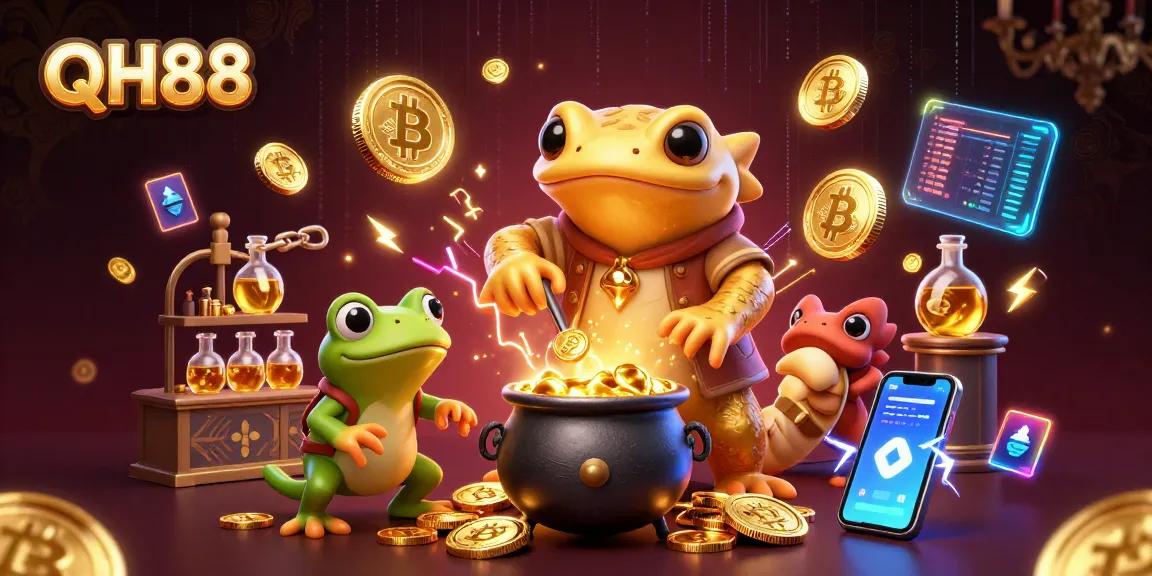 Experience thrilling moments with QH88 as golden coins flow in a vibrant casino scene.