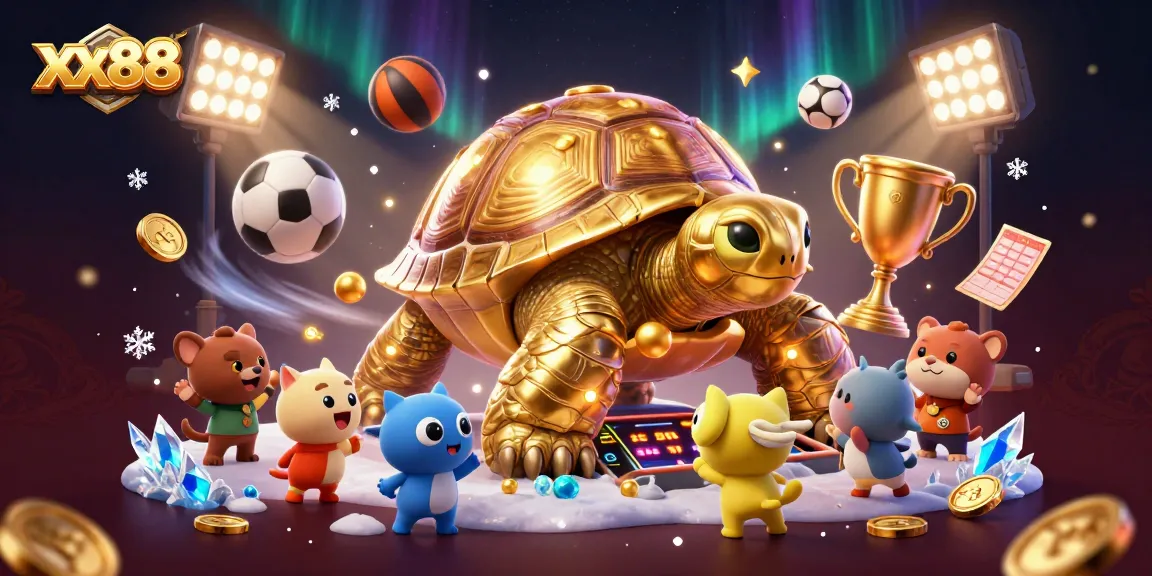 Experience exciting gameplay at xx88 with a colossal pinball tortoise and dynamic sports action.