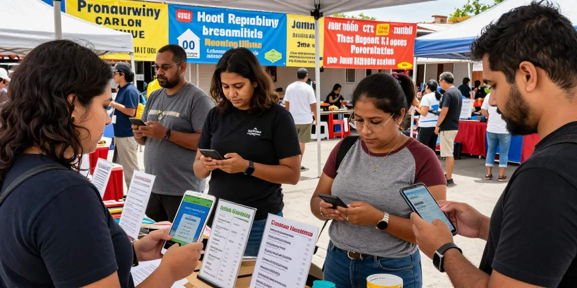Engaging local marketplace scene featuring BedPersonal classified ads, showcasing user interactions and community spirit.