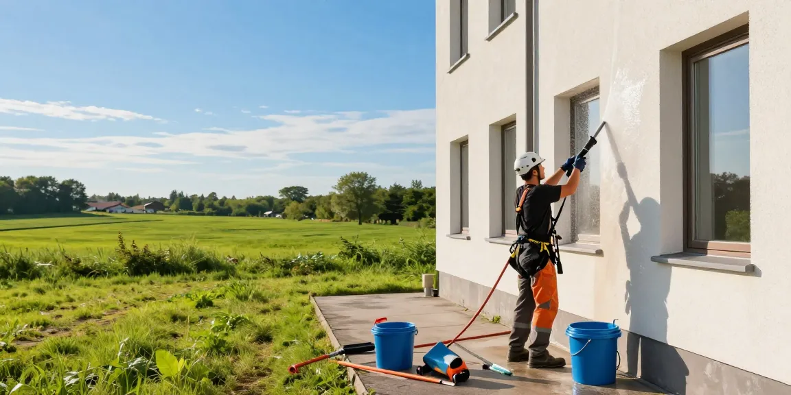 Fassadenreinigung Lennestadt mit professionellem Team und umweltschonenden Mitteln.