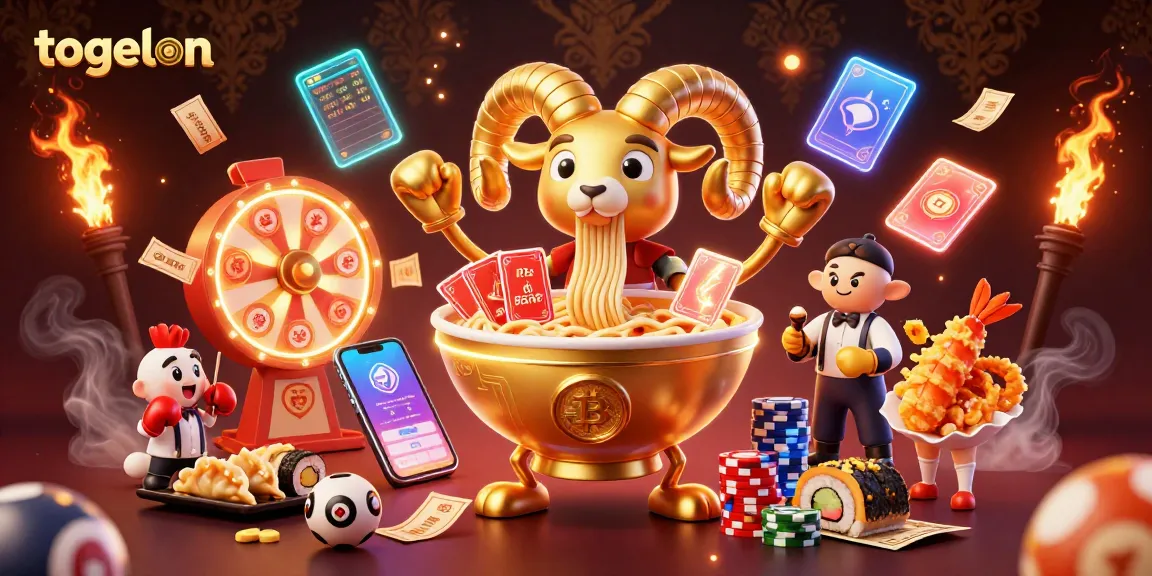 Play togelon and win prizes with this vibrant 3D illustration showcasing lottery gaming elements.