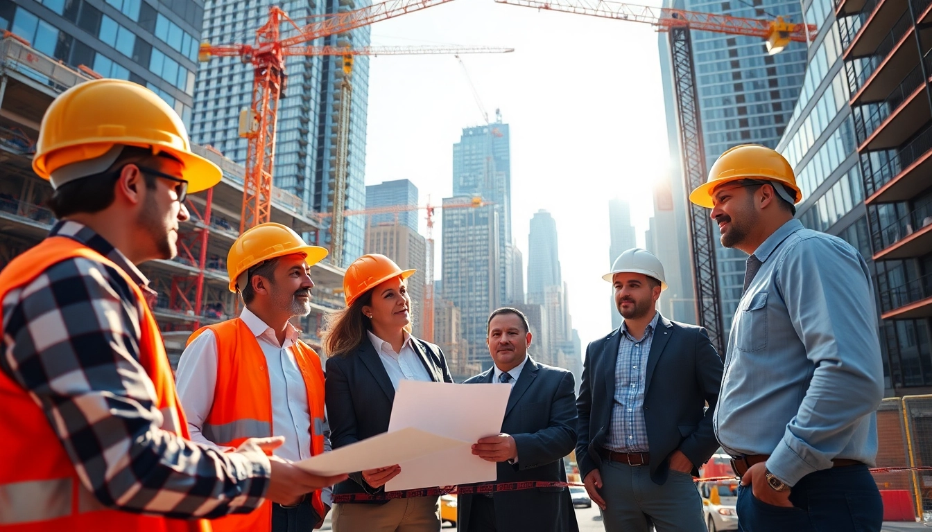New York Construction Manager supervising a dynamic urban construction site in New York City.