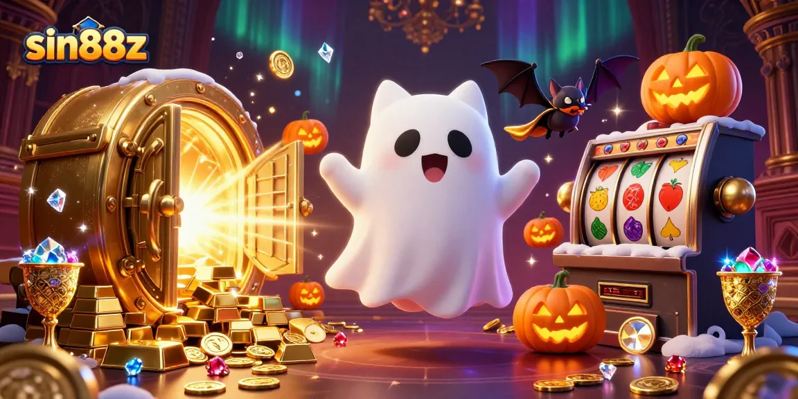 Engage in thrilling play with sin88z in a haunted casino mansion featuring ghostly characters and rich treasures.