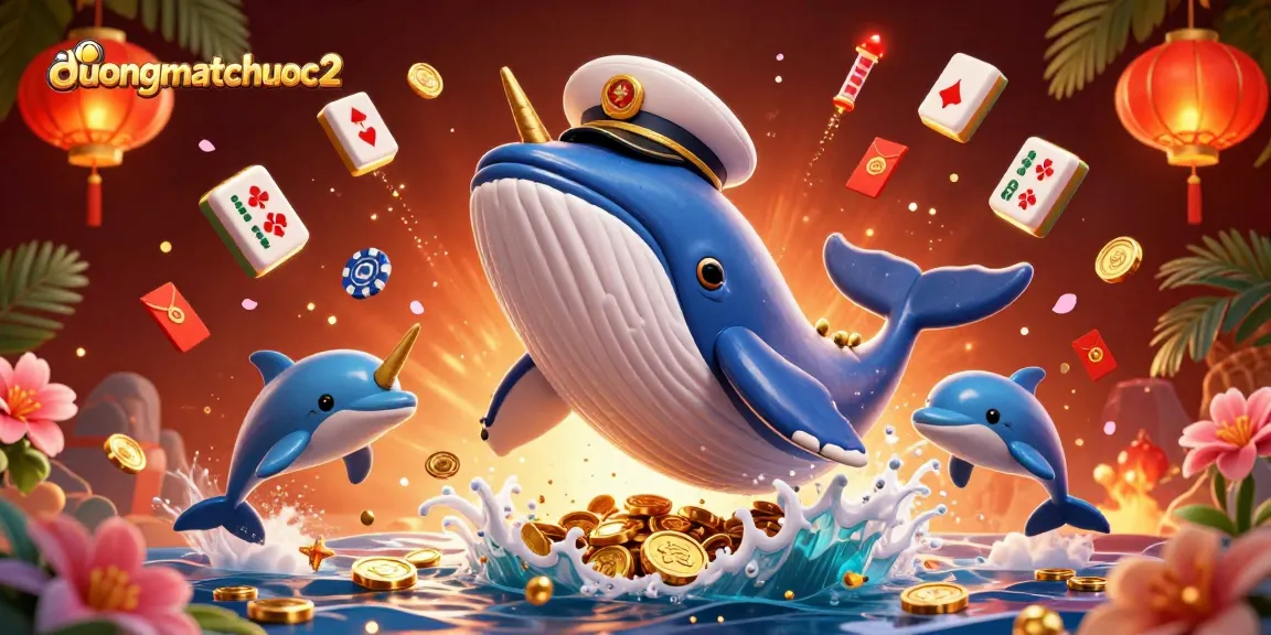Experience the thrill of duongmatchuoc2 as a vibrant whale and playful creatures make waves with every match!