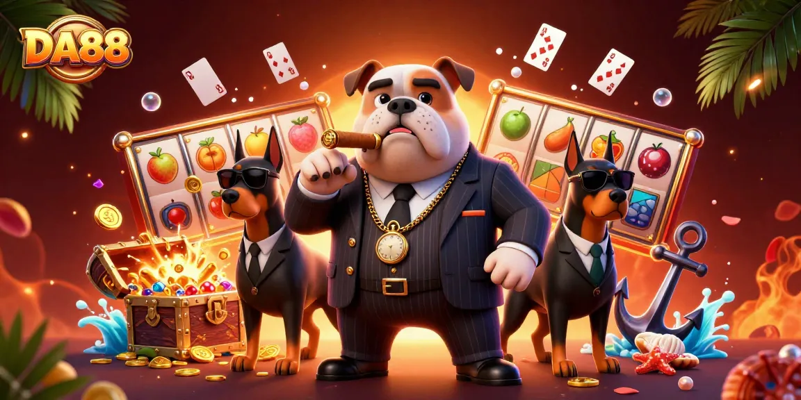 Experience thrilling slot adventures with the DA88 mafia boss and his bodyguards.