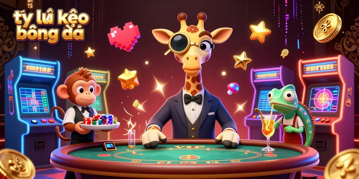 Bet on tỷ lệ kèo bóng đá with a high-roller giraffe, monkey valet, and chameleon bartender.