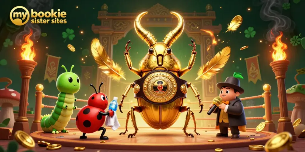 Engage with mybookie sister sites in this vibrant scene showcasing playful characters.