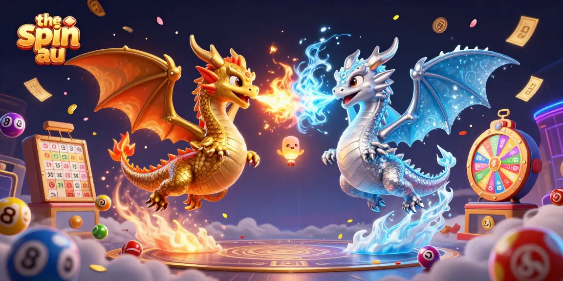 Experience thrill with the spin au amid vibrant lottery elements and mythical dragons.