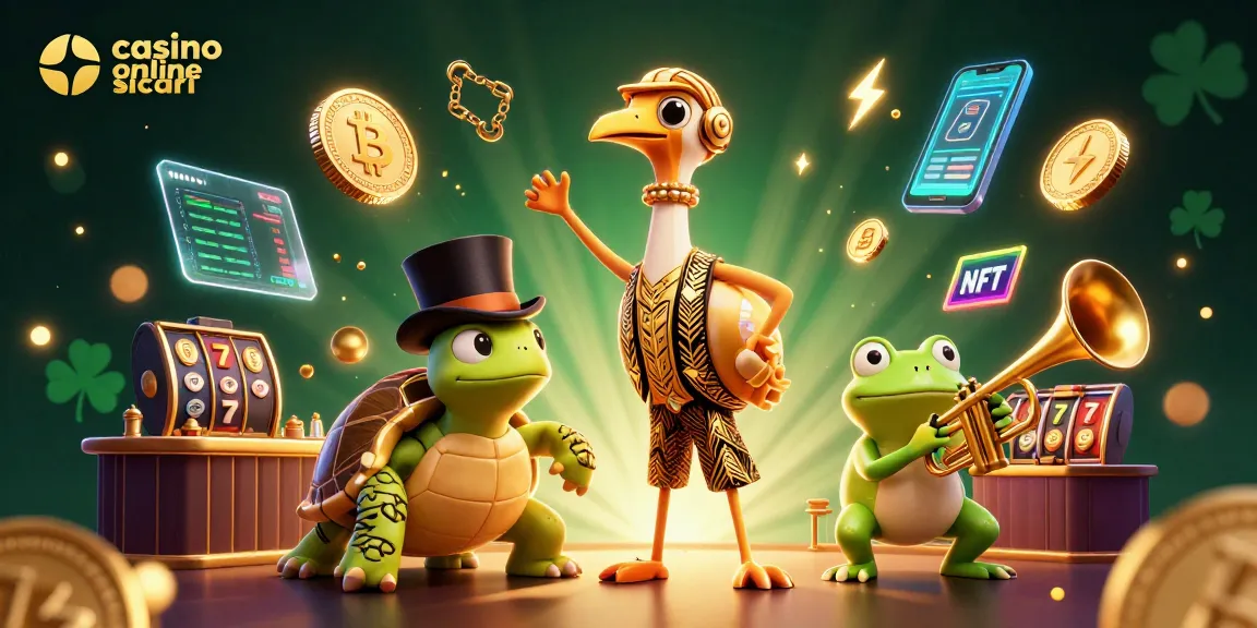 Gioca ai casinò online sicuri con un'immagine vivace di personaggi e elementi di gioco.