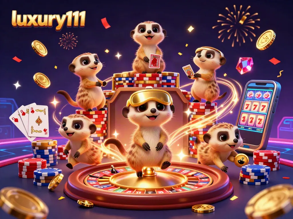 Play a variety of games at luxury111's lively meerkat casino, featuring vibrant displays and joyful energy.