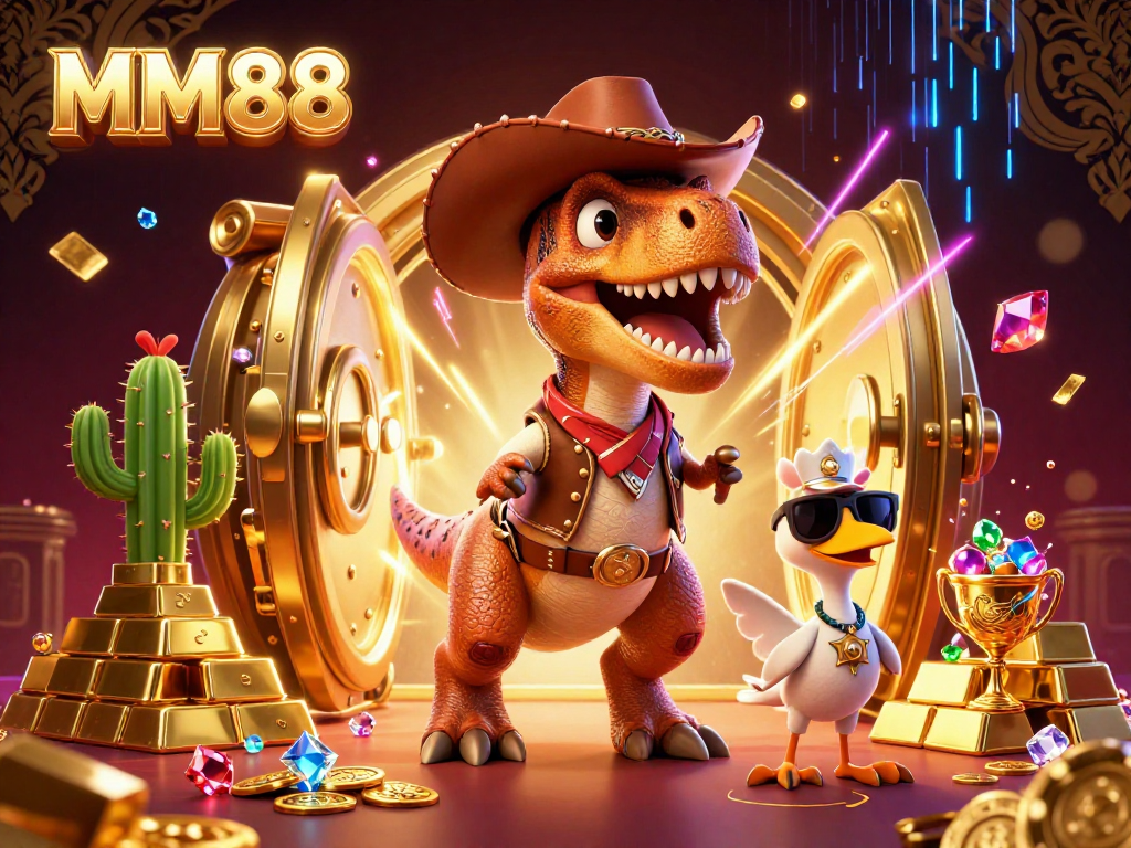 Experience high-stakes excitement at MM88 with a vibrant casino illustration highlighting treasure and adventure.
