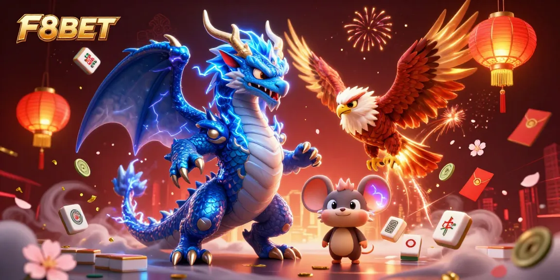 Experience thrilling moments with F8BET in this dynamic casino illustration filled with excitement.