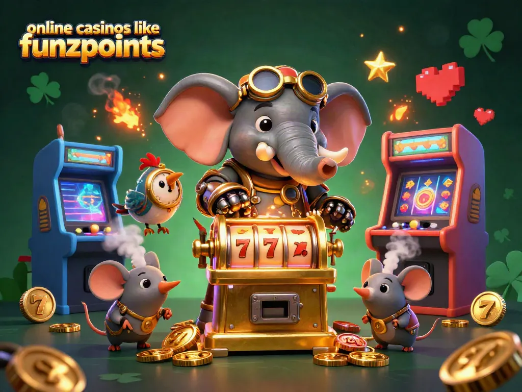 Experience thrilling gameplay with online casinos like Funzpoints through this vibrant 3D casino scene.