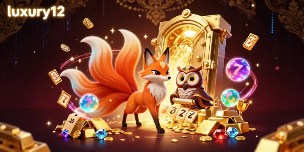 Experience the thrilling atmosphere of luxury12 with a vibrant fox spirit and treasure galore.