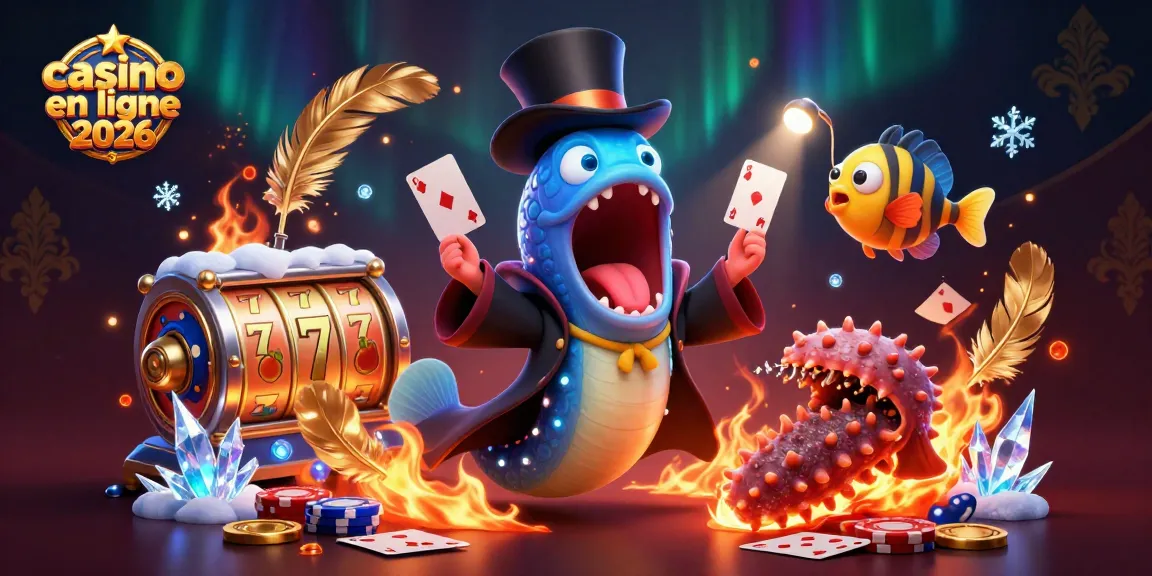 Plongez dans la magie du nouveau casino en ligne 2026 avec cet art captivant, où un poisson-lanterne éclaire un spectacle de cartes.
