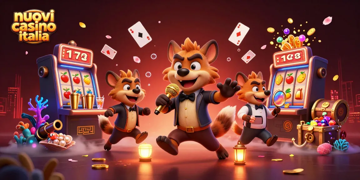 Scopri i nuovi casino Italia con una scena vivace di personaggi comici in un club di casinò.