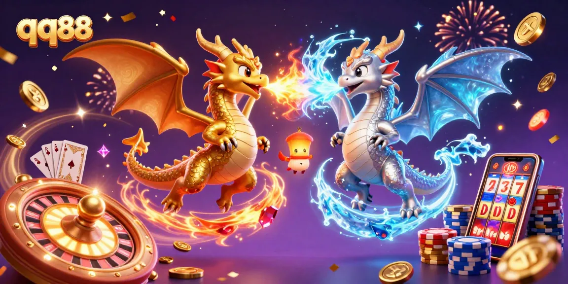 Engage with dynamic qq88 gaming excitement featuring epic dragons, coins, and casino elements.