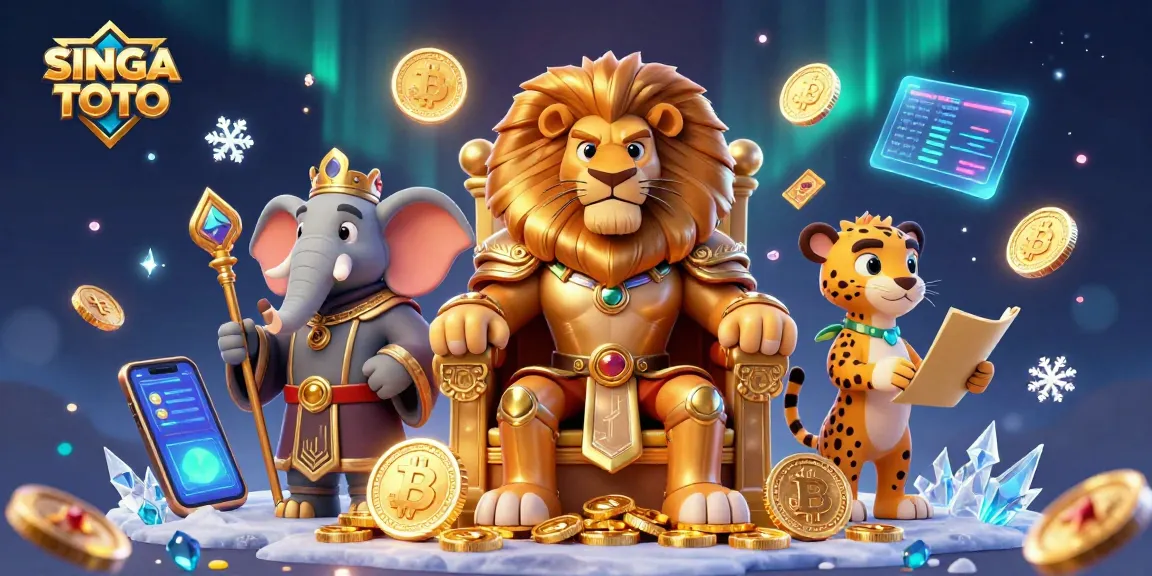 Menyanyikan SINGA TOTO dengan elemen perjudian dalam ilustrasi 3D yang menakjubkan, menghadirkan keseruan.